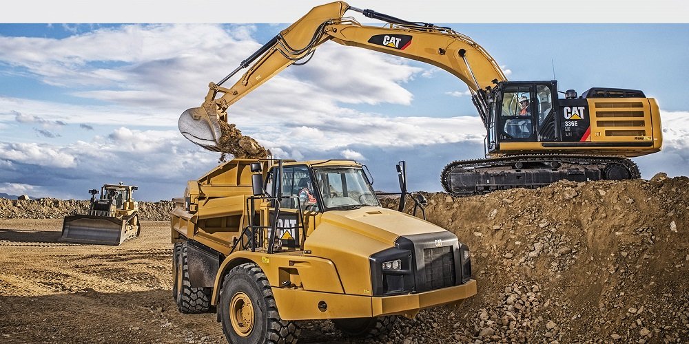 Heavy equipment rental fleet with cranes excavators forklifts trailers and generators in Kuwait
